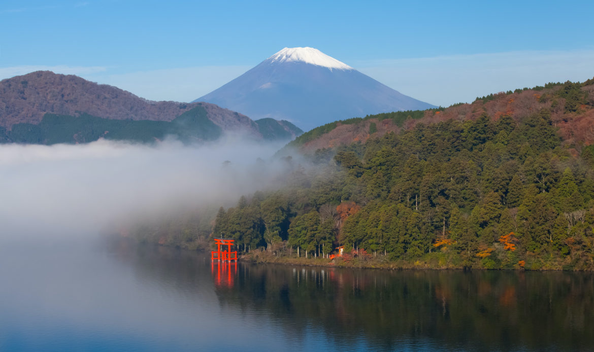 於箱根溫泉可遙望富士山